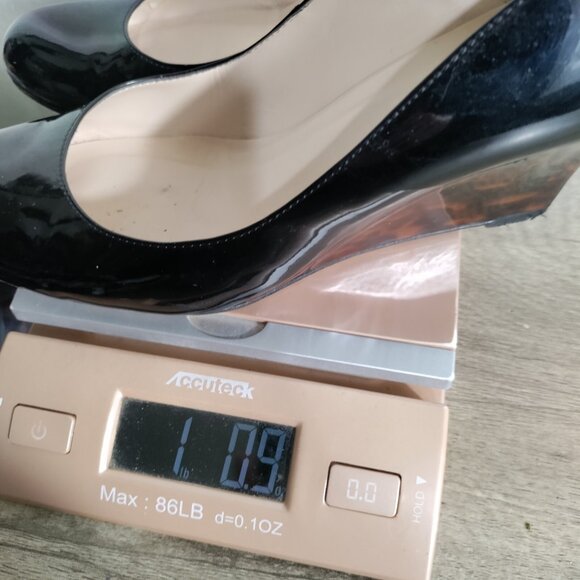 L.K.Bennett Black Wedges Size 40 US 10 Animal Print Wedge - Picture 9 of 9